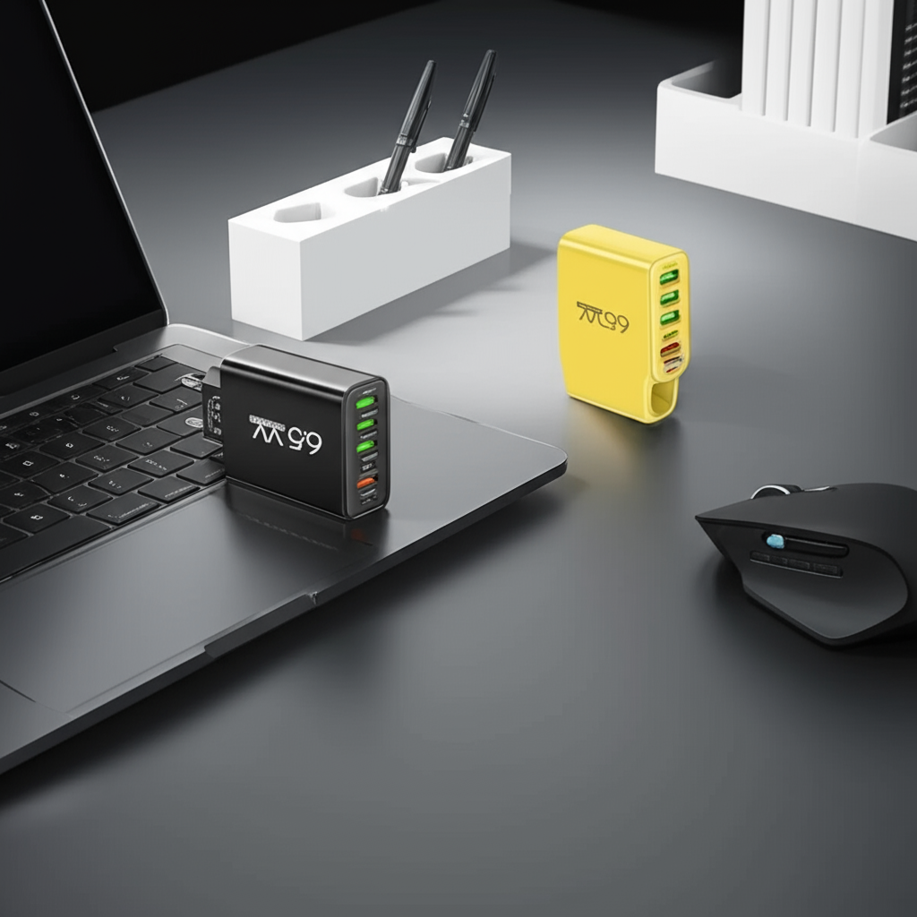 65W 6-in-1 Snelle Oplader voor Meerdere Apparaten - Ideaal voor Thuis, Kantoor en Reizen