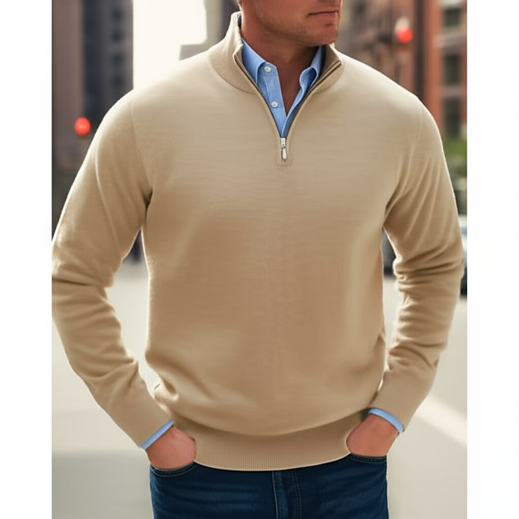 Heren Half-Zip Trui – Comfortabele Klassieke Sweater