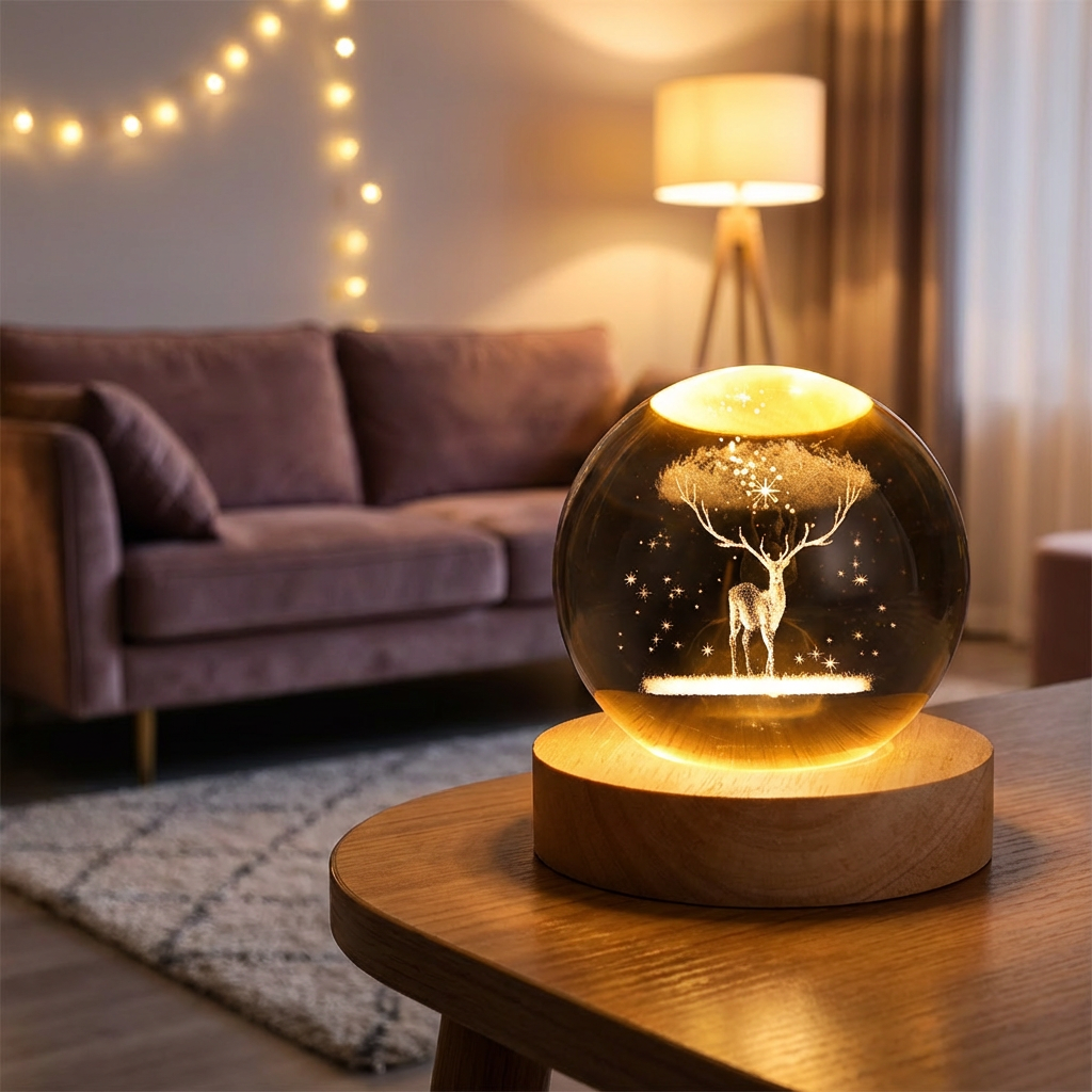 Unieke Sfeerlamp met 3D Effect en Warm Licht
