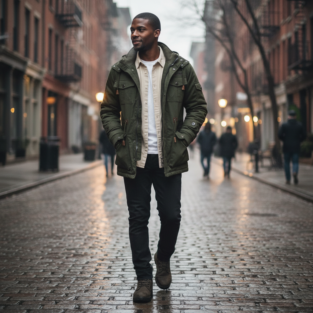 Waterdichte Winterjas Heren – Outdoor Jas met Fleece Capuchon & Zakken