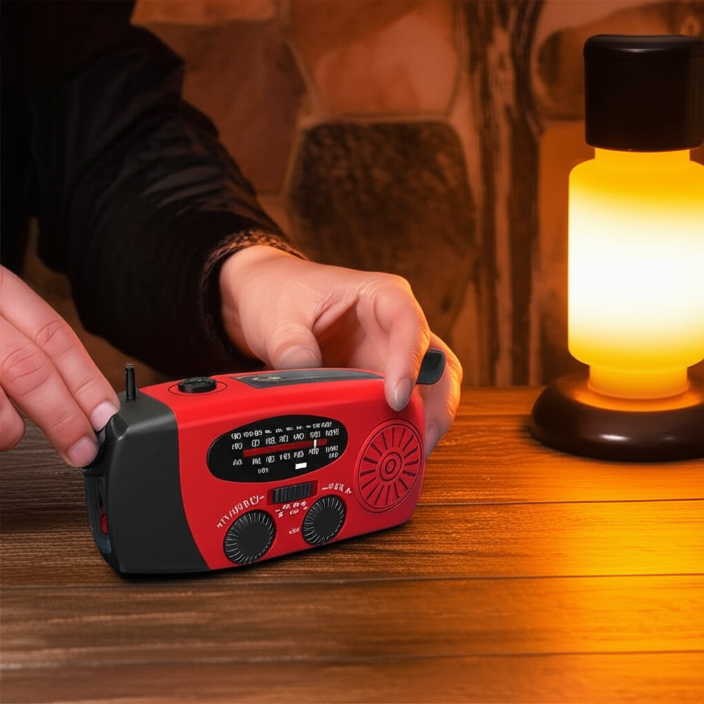 Noodradio op Zonne-energie | Handopwinder, Zaklamp & Powerbank