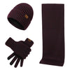 Gebreide winterset met muts, sjaal en handschoenen
