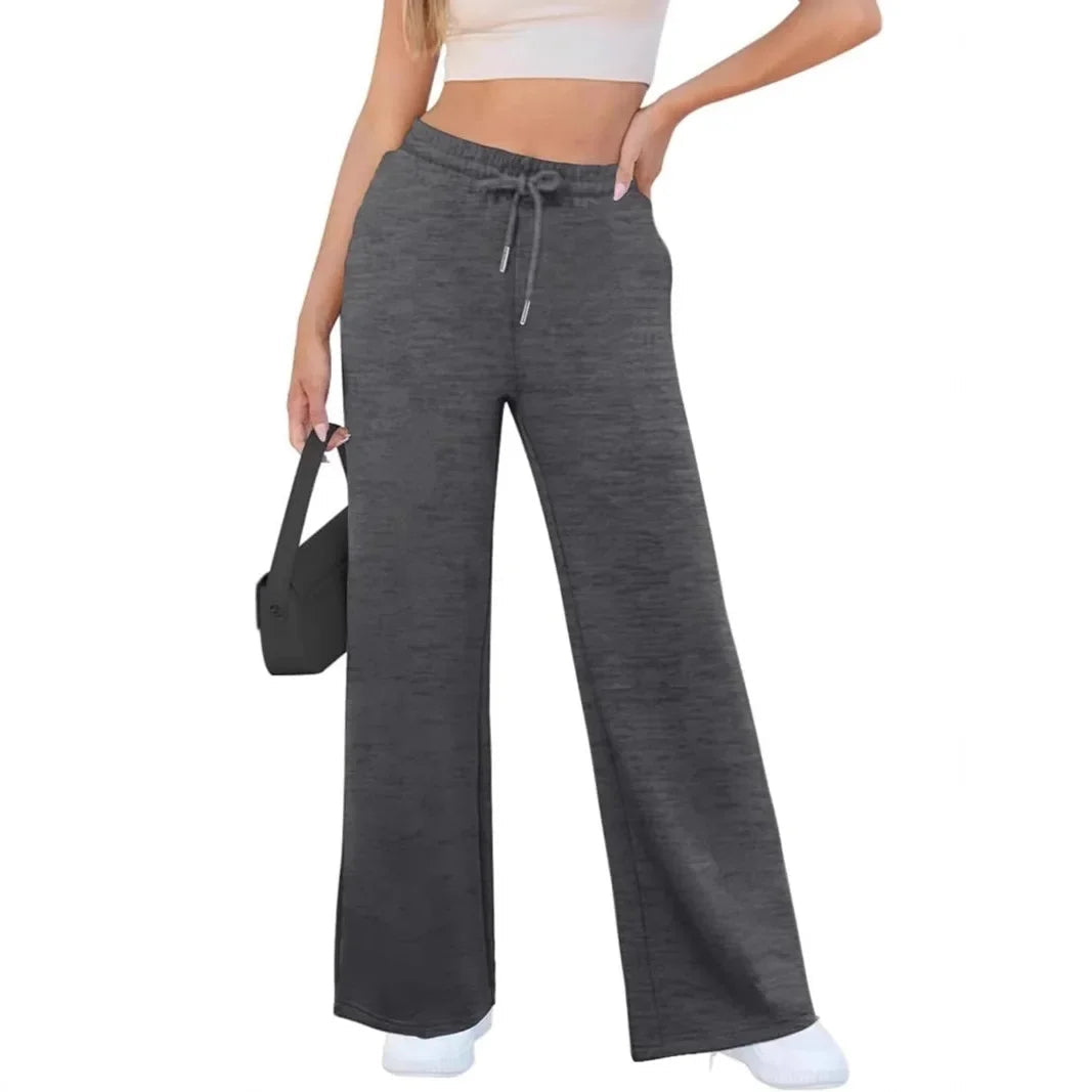 Dames Loungebroek – Comfortabele Broek met Wijde Pijpen en Trekkoord