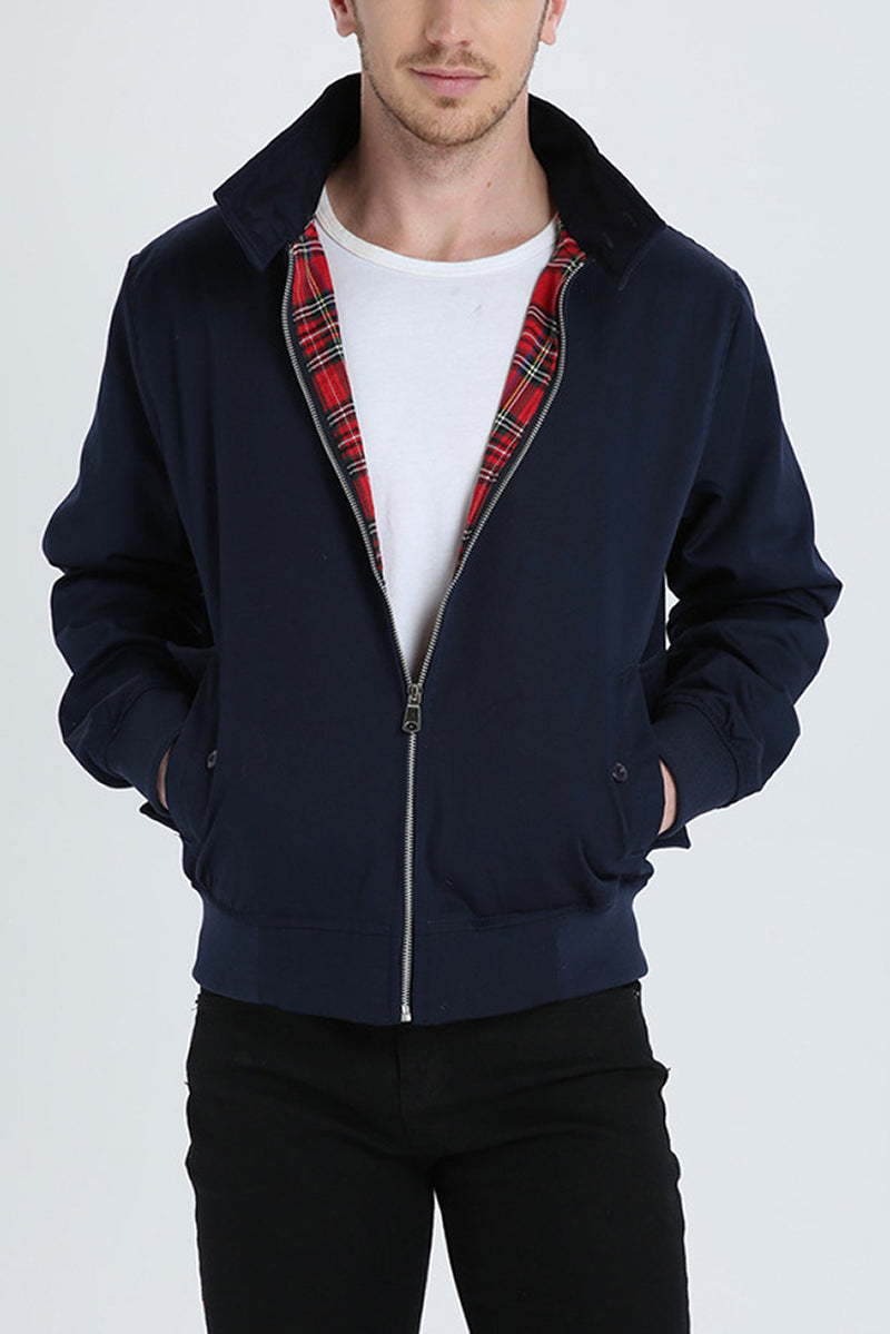 Harrington Jacke in Donkerblauw voor Mannen-mezamstore.nl