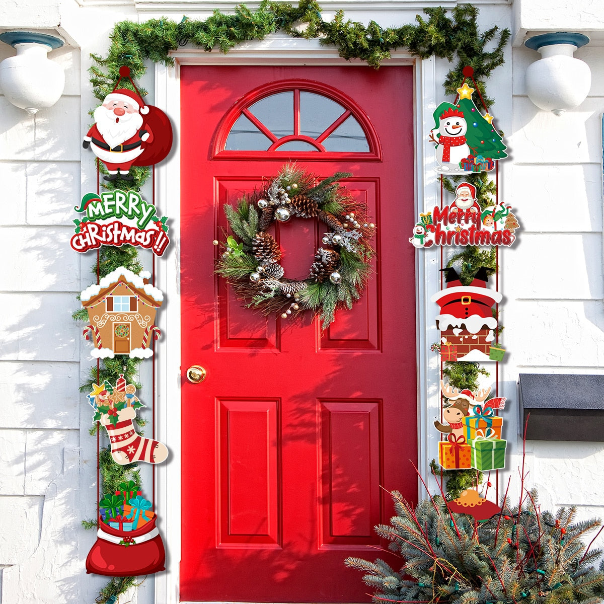 Kerst Deurstickers Set – Grote Christmas Raamstickers Decoratie