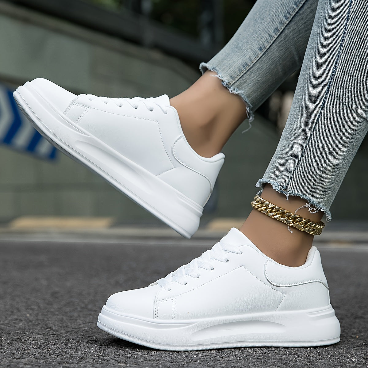 Dames Platform Sneakers – Comfortabele Casual Veterschoenen