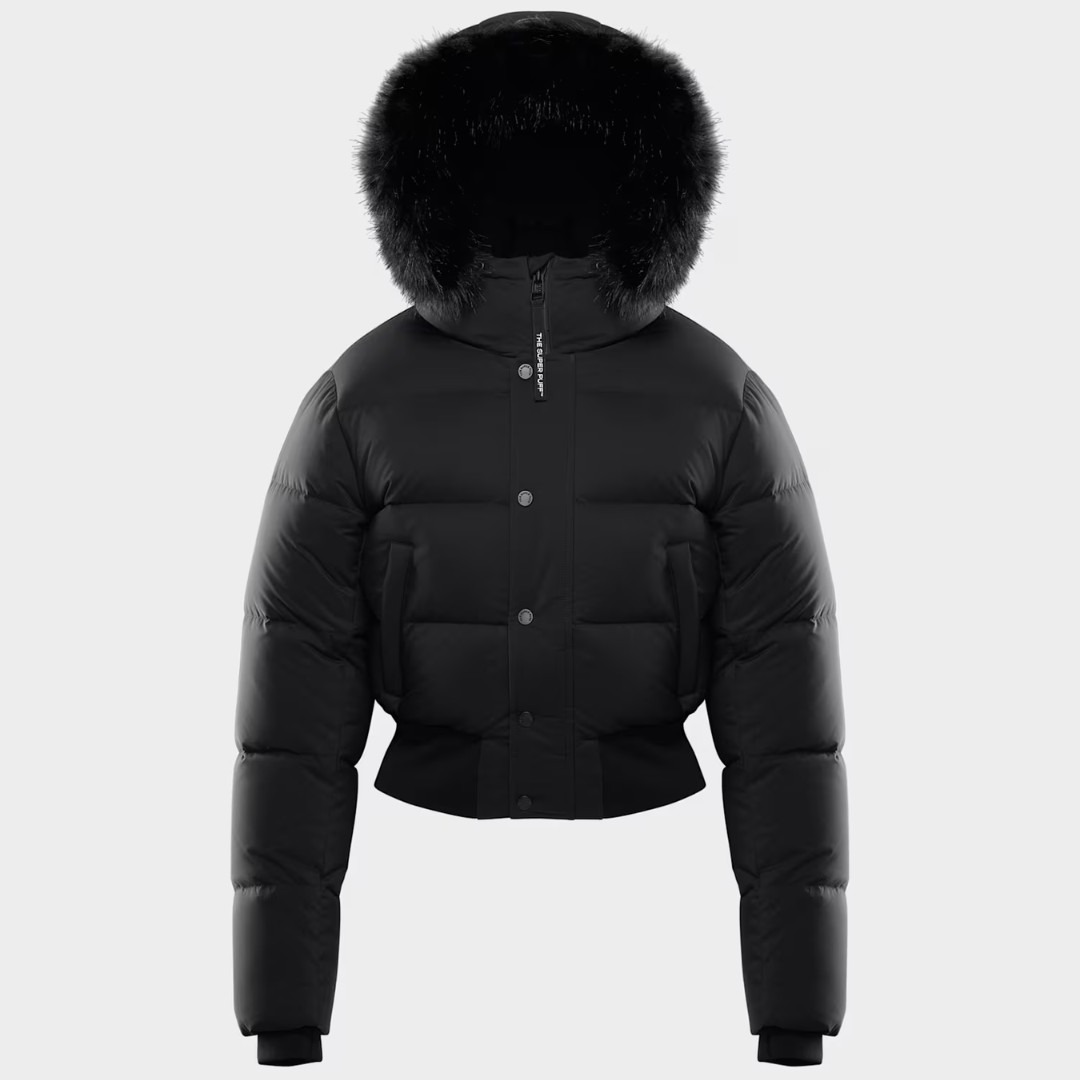 Dames Puffer Jack met Capuchon & Cropped Pasvorm