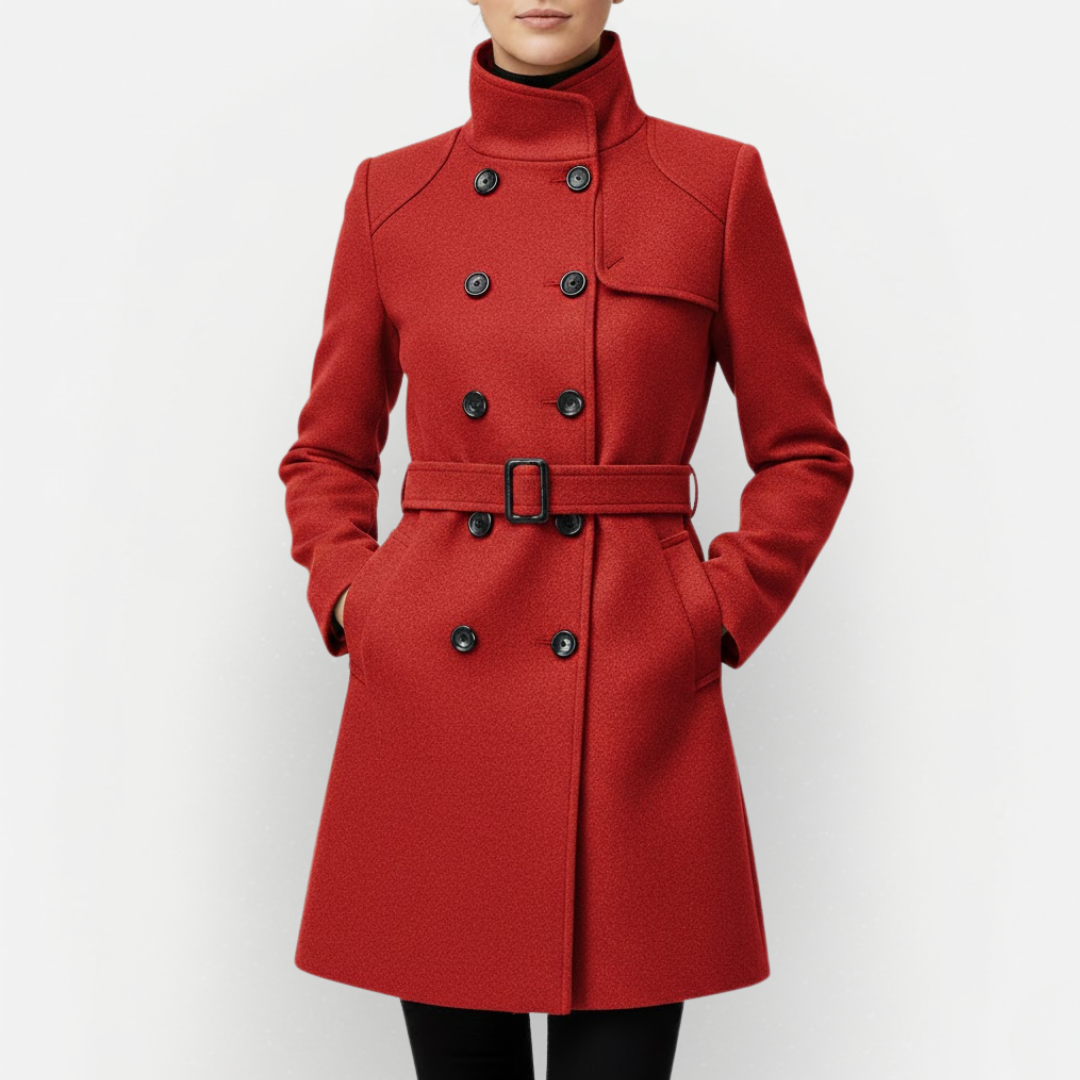 Elegante Dames Trenchcoat met Ceintuur en Knopenrij