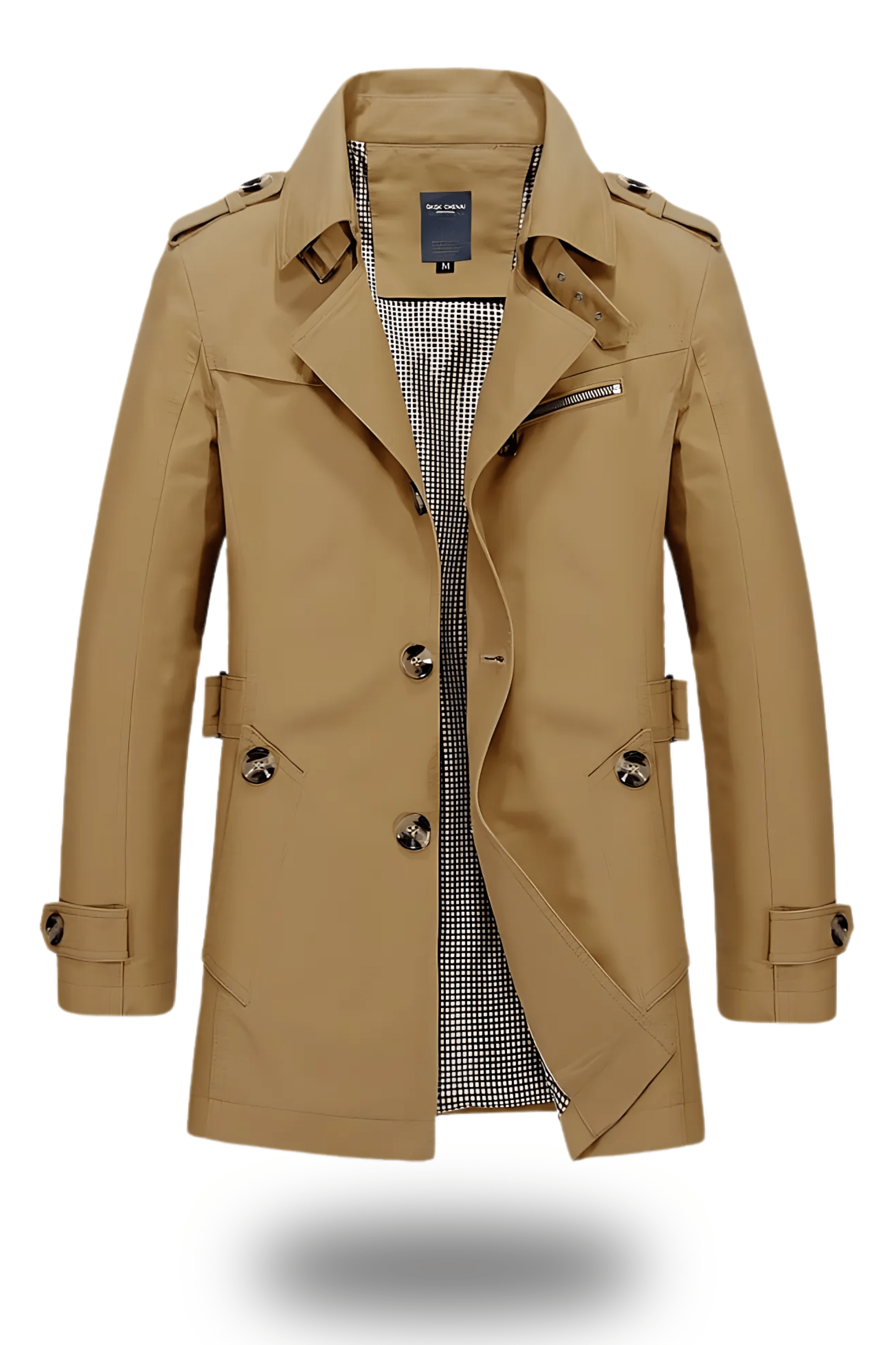 Trenchcoat met Omgeslagen Kraag en Klassieke Elegantie