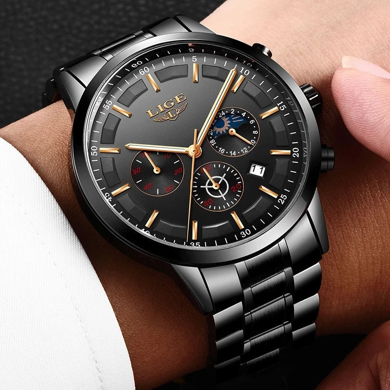 Militair Geïnspireerd Stalen Horloge voor Mannen - Krasbestendig en Waterbestendig