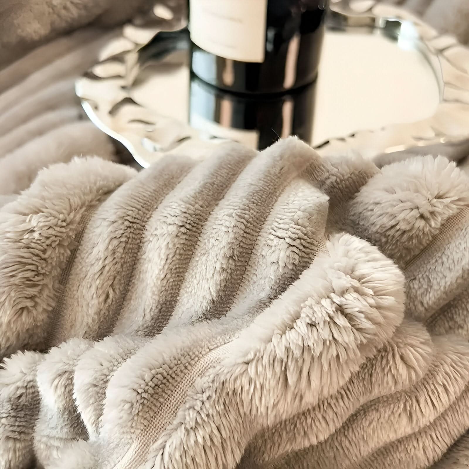 Zachte Rib Pluche Deken – Luxe Warm Woondeken voor Bed & Bank