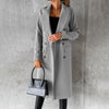 Elegante dames herfstjas met dubbele knoopsluiting en wollenmix
