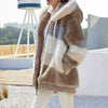 Oversized pluche fleece vest met rits en capuchon