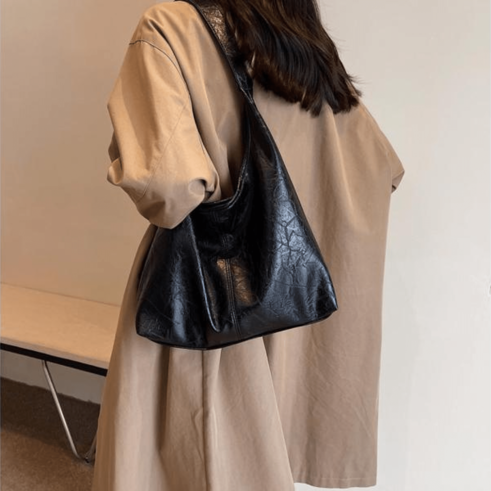 Vintage Schoudertas met Ruime Opbergruimte