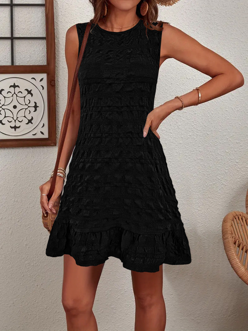Zomerjurk Mouwloos Ruches Luchtig Model Dames Casual Fit