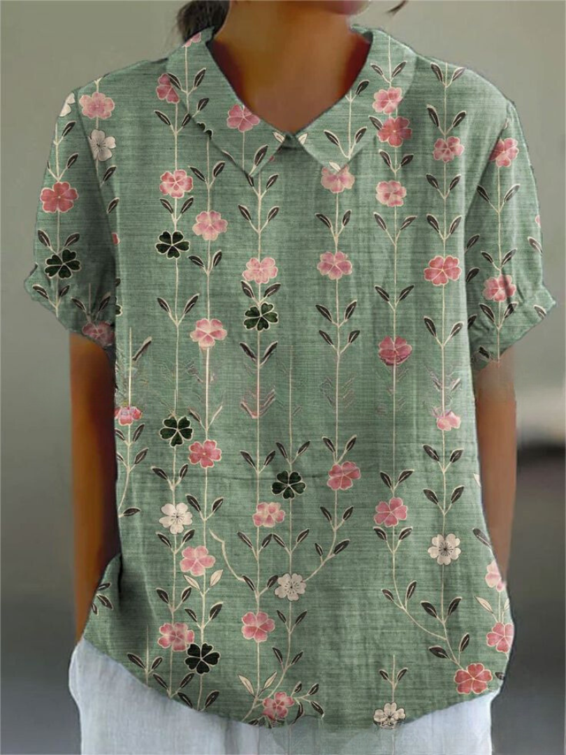 Vintage Bloemenblouse Dames | Comfortabele Pasvorm