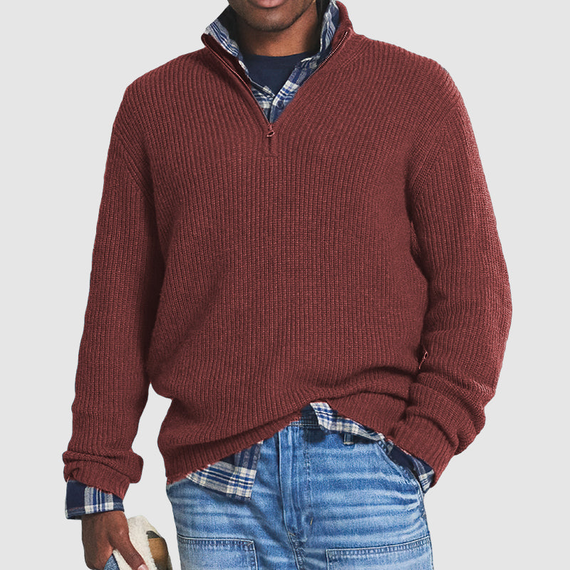 Heren Kasjmier Trui Business Casual met Rits