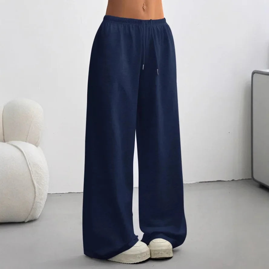 Dames Loungebroek – Comfortabele Broek met Wijde Pijpen en Elastische Taille