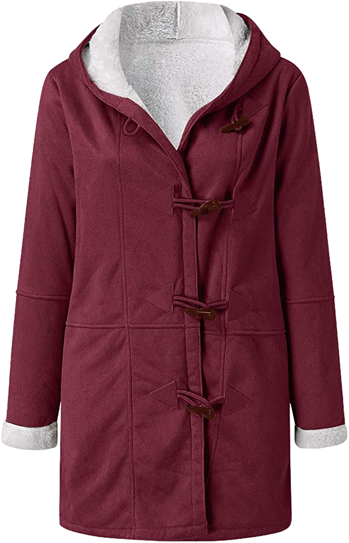 Dames winterjas – Warme sherpa jas met capuchon en toggle-sluiting