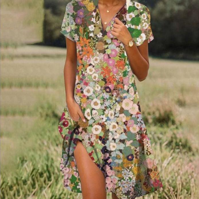 Zomerjurk Dames Luchtige Pasvorm Elegante Casual Look Dames