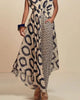 Mouwloze Tweedelige Set met Print en Hoge Taille