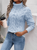Kabelgebreide Turtleneck Trui voor Dames - Warme Winter Sweater