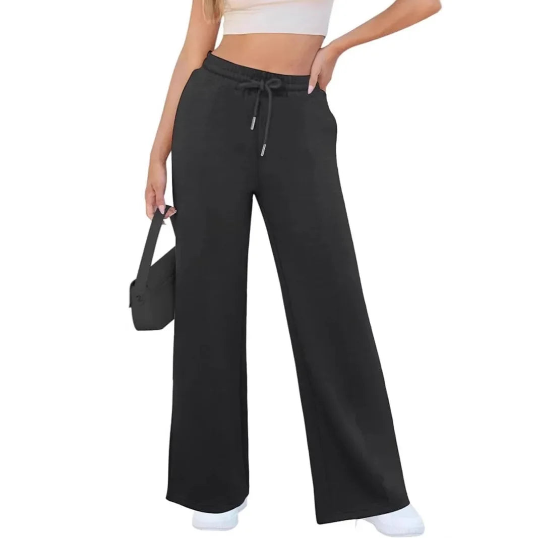 Dames Loungebroek – Comfortabele Broek met Wijde Pijpen en Trekkoord