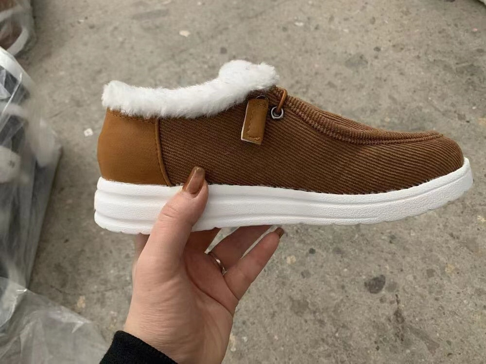 Dames Winter Sneakers – Warme Comfortschoenen met Bontvoering