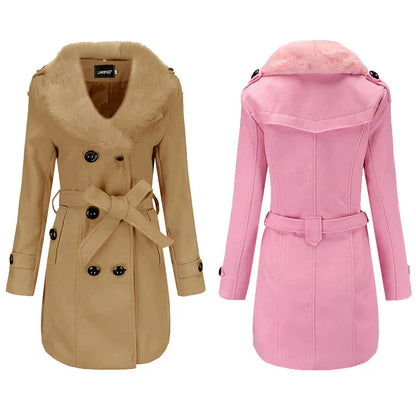 VelvetWarm - Warme Wollen Wintermantel voor Dames-mezamstore.nl
