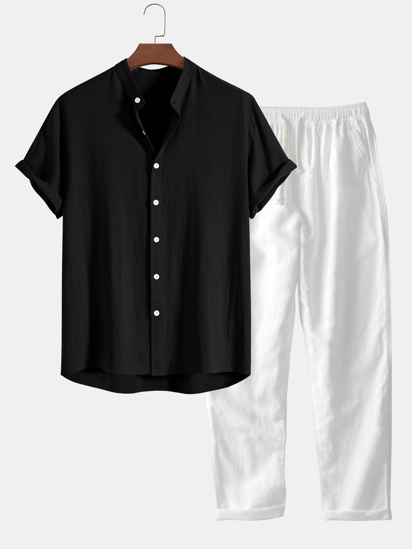 Heren Zomerset Tweedelig Korte Mouw Rechte Broek Casual Fit