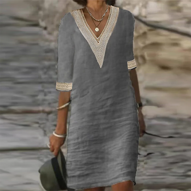 Zomerjurk Dames Luchtige Pasvorm Elegante Casual Look Dames