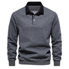 Elegant Heren Langarm Polo Shirt met Klassieke Kraag