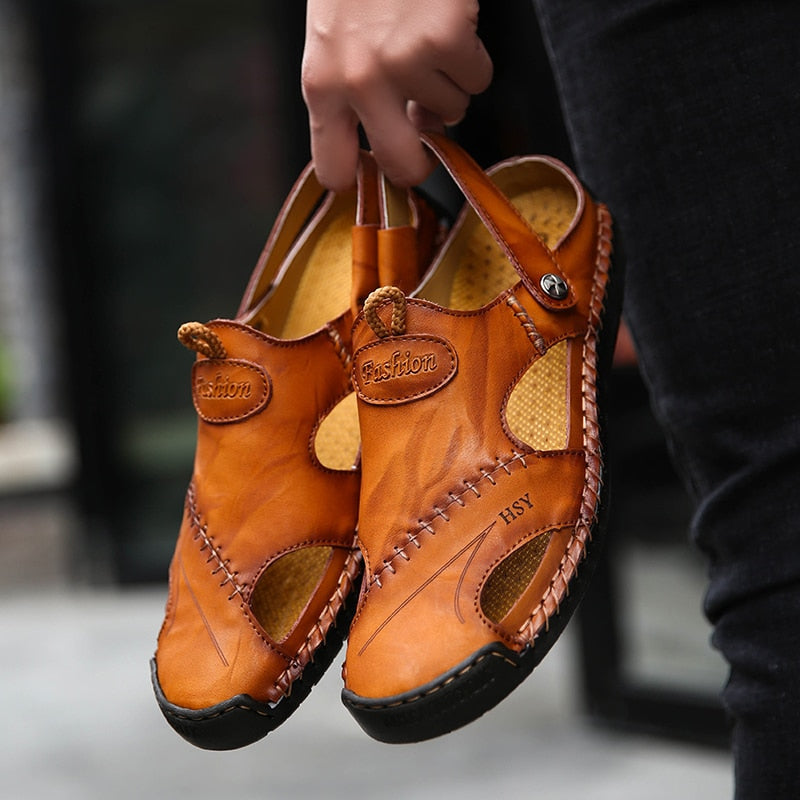 Heren Sandalen van Kunstleer met Elastische Band