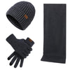 Gebreide winterset met muts, sjaal en handschoenen