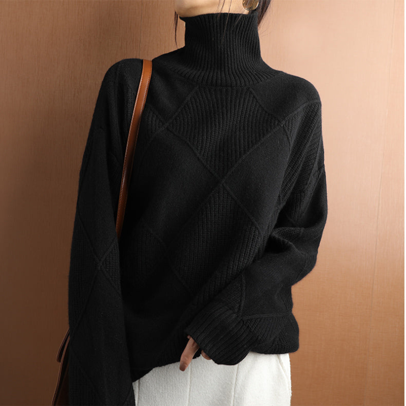 Luxe Dames Coltrui – Zacht, Warm en Elegant met Hoge Kraag