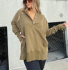Moderne losse winterjacke met praktische zakken-mezamstore.nl