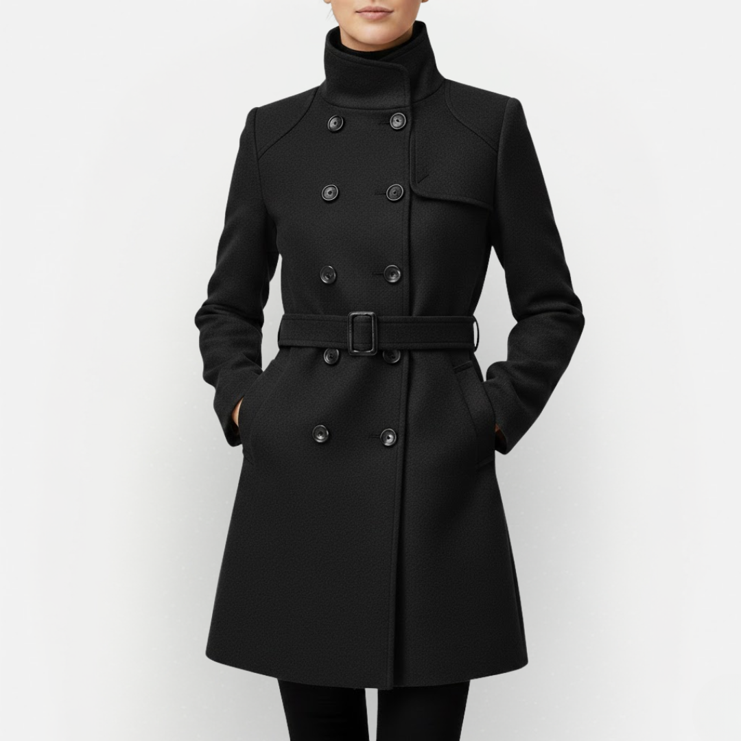 Elegante Dames Trenchcoat met Ceintuur en Knopenrij