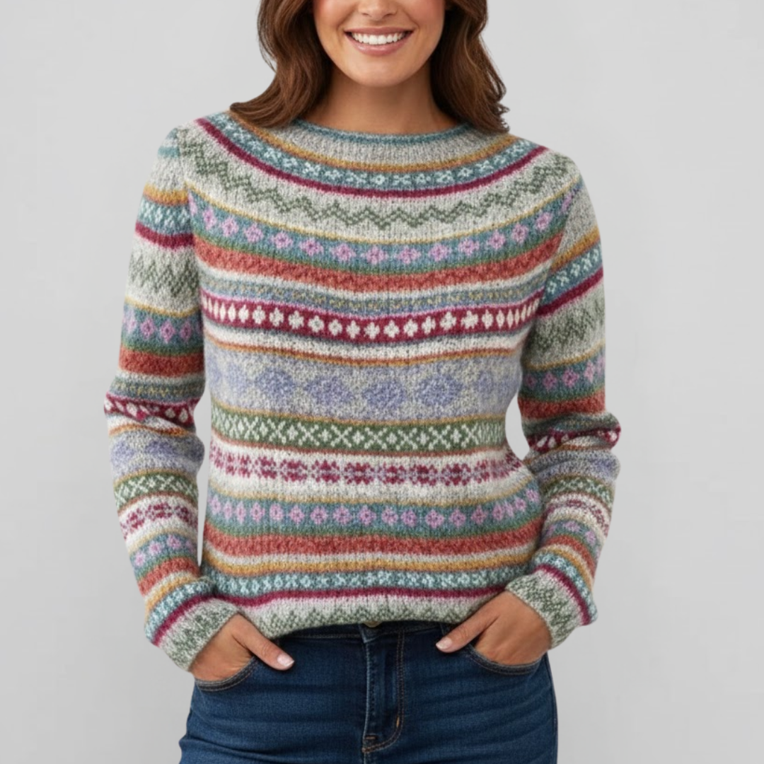 Vintage Gebreide Damestrui Retro Casual
