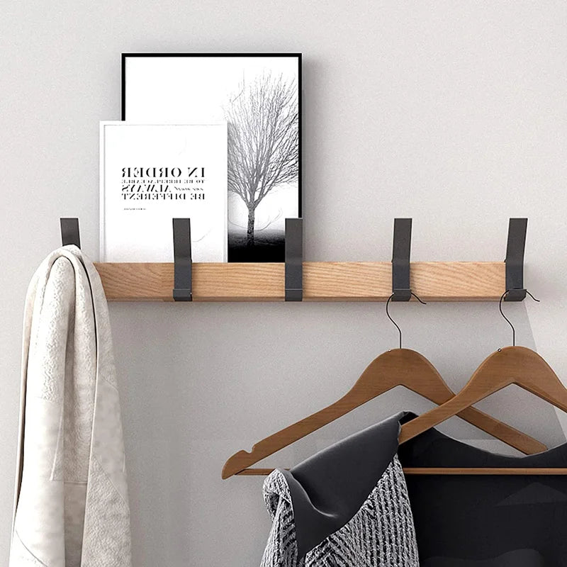 Wandkapstok Zwart – Verstelbare Haken – 40 cm – Scandinavisch Design