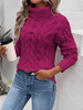 Kabelgebreide Turtleneck Trui voor Dames - Warme Winter Sweater