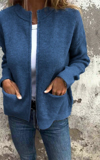 Dames Gebreid Vest – Comfortabel en Tijdloos met Praktische Zakken