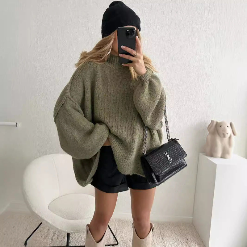 Dames Oversized Gebreide Trui – Comfortabele Casual Wintertrui