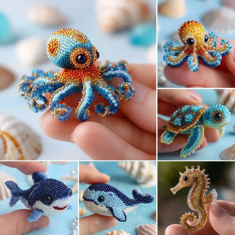 Handgemaakte Kralen Octopus – Decoratief Mini Kunstobject