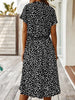 Zomerse midi-jurk met frisse print en korte mouwen