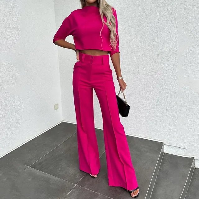 Cropped Top en Wijde Broek Set voor Dames