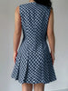 Mouwloze A-lijn Jurk met Vintage Ruitprint