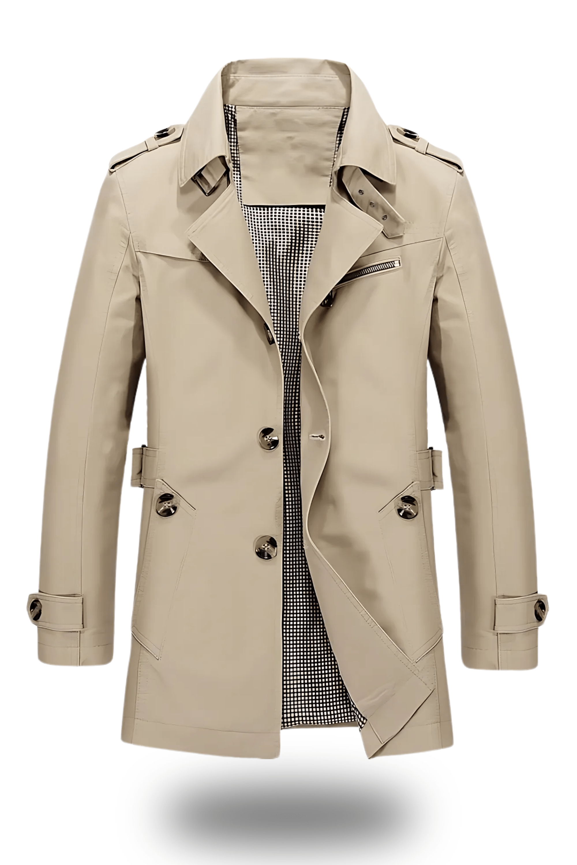 Trenchcoat met Omgeslagen Kraag en Klassieke Elegantie