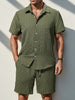 Herenset Zomer Overhemd en Shorts Casual Look