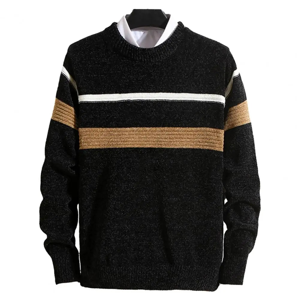 Gestreepte Slim Fit Pullover voor Mannen-mezamstore.nl