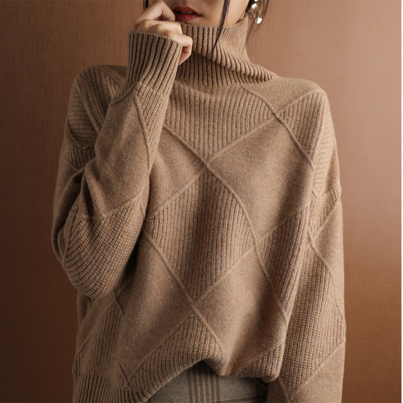 Luxe Dames Coltrui – Zacht, Warm en Elegant met Hoge Kraag